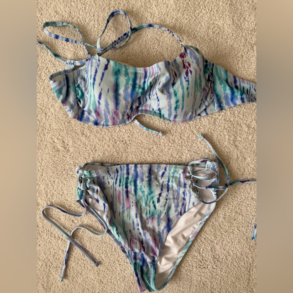 Shade & Shore Blue and Purple Bikini size M and 36B top